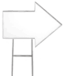 Corrugated plastic Arrow, white, yellow, 4mm corrugated plastic arrow sheet sign